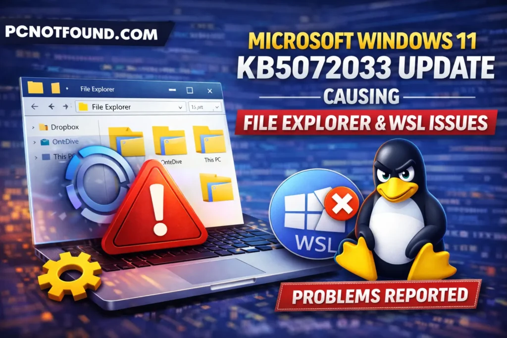 Windows 11 KB5072033 update causing File Explorer and WSL issues