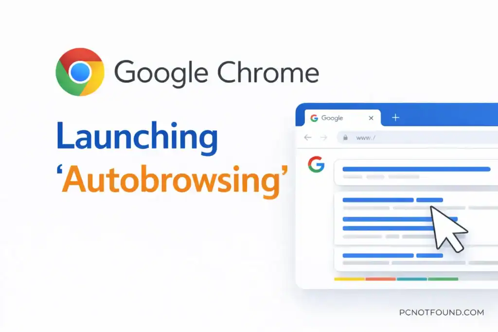 Google Chrome launching Autobrowsing feature with PCNOTFOUND.COM